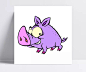 卡通手绘紫色的猪|卡通,手绘,猪,动物,紫色,装饰,可爱