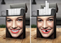 烟盒的创意设计 烟抽光 牙齿掉光