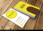 黄色暗纹简约名片设计AI素材下载_企业名片设计模板