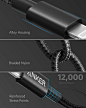 Amazon.com: Anker New Nylon USB-C to Lightning Charging Cord for [6ft MFi Certified] for iPhone 12/11 Pro/X/XS/XR / 8 Plus, Supports Power Delivery (Black)