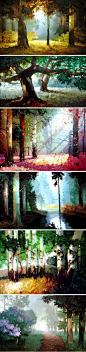 俄罗斯画家超美的风景油画