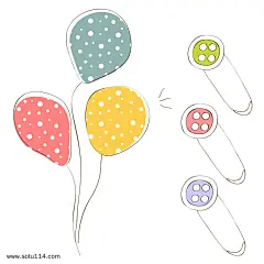 卡通圆点彩色气球_3025196576