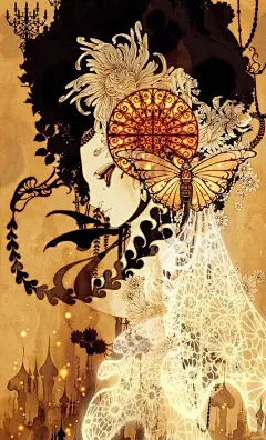 插画设计师加腾彩（Aya kato），创作风格以迥异的手法，呈现出华丽、梦幻、迷惑众生的，诡异的迷人画面。 ​​​​