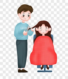 龙抬头之理发师给女孩剪头发卡通手绘PNG图片 来自PNG搜索网 pngss.com 免费免扣png素材下载！-花瓣网