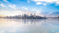 现代,城市天际线,城市,重庆,全景,水,天空,新的,市区路,滨水