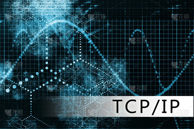 tcp ip 在蓝色数据背景图-花瓣网