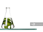 烧瓶,平衡折角灯,海草,实验室玻璃器皿,锥形烧瓶正版图片素材