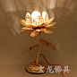 荷花K金莲花灯 佛具佛教用品长明灯供佛前灯寺庙供灯佛灯一对包邮-淘宝网