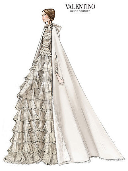valentino婚纱手稿