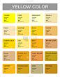 黄色的。颜色代码和名称。为设计，室内和插图选择颜色。海报