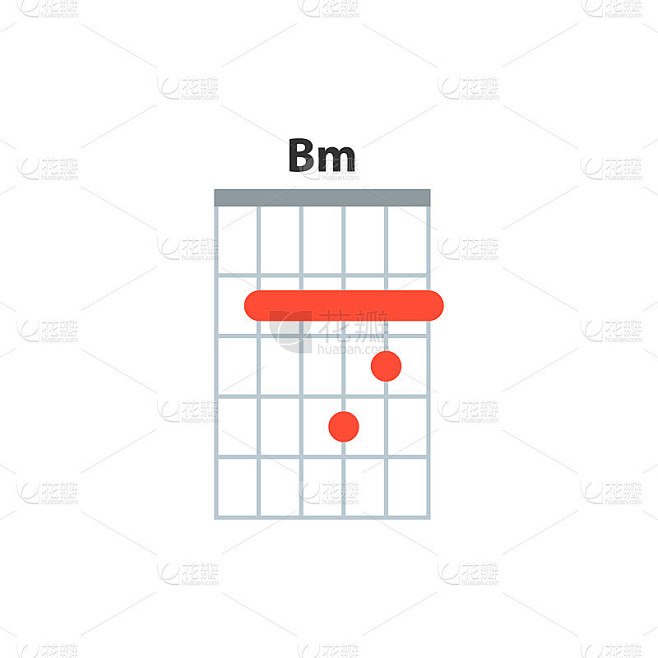 Bm吉他和弦图标。