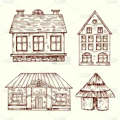 房屋,小屋,房屋建设,建筑业,豪宅,窗户,屋顶,绘制,布置,复古