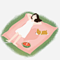 夏至躺在草地上的女孩和狗狗插画PNG图片大小2000x2000px 图片尺寸2.4 MB 来自PNG搜索网 pngss.com 免费免扣png素材下载！草地#插画#柴犬#长发#地毯#狗#卡通手绘#绿色#免抠#你好夏天#女孩#惬意#裙子#