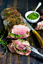 Herb Crusted Leg of Lamb with Mint Gremolata by feastingathome #Lamb #Herbs #Mint: