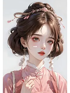 粉红佳人‖女生头像‖古风壁纸