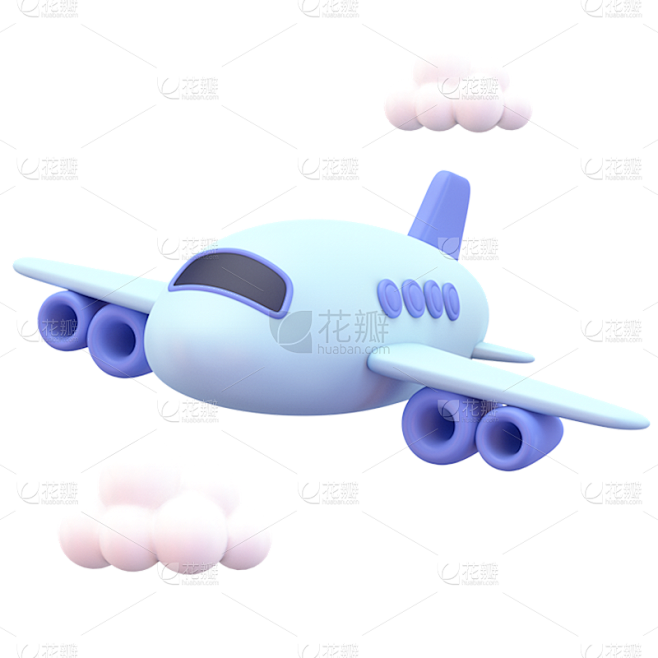 旅游出行交通工具飞机3D贴纸