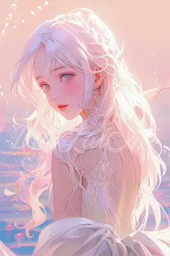 治愈系壁纸✨海的女儿人鱼公主 海边落日余晖