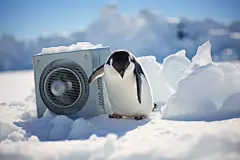 全球南极气温气候变暖企鹅摄影图
