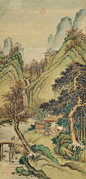 俞榕 山居幽想 立轴 设色绢本