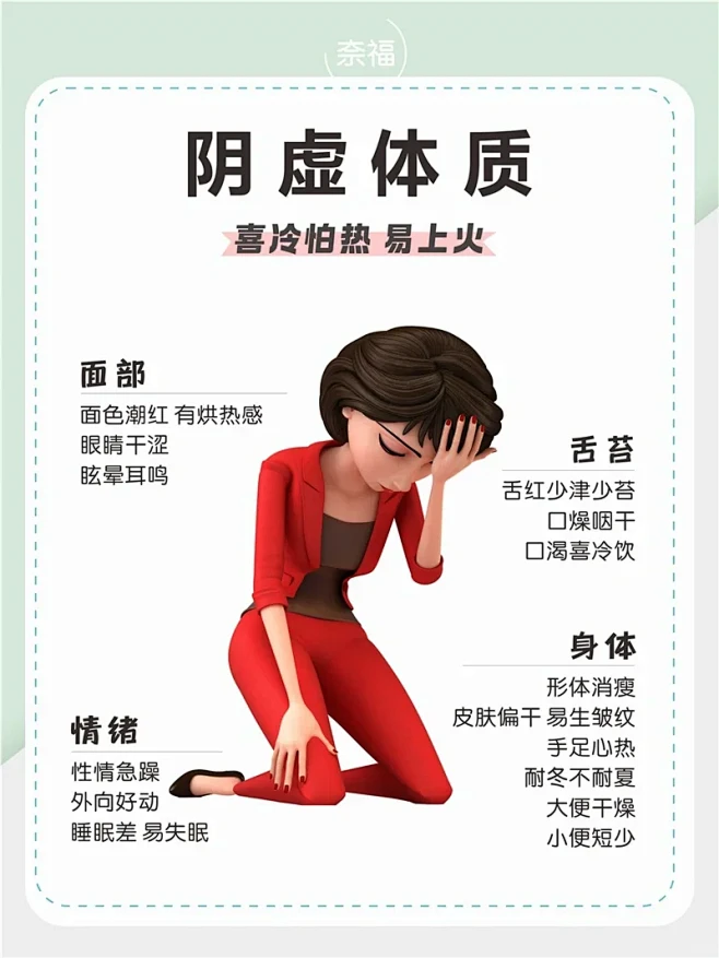 阴虚体质这15个症状别傻傻不当回事‼️