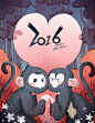 BE BEST BUDDIES : Poster for 2016 Chinese lunar new year.This year is the year of monkey,so I did this illustration about a boy in monkey suit with his monkey buddy.The 2016 type designed to looks like a monkey's face as well.Happy Chinese New Year everyo