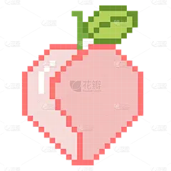 手绘-像素风贴纸套系SVG-桃子