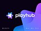 Playhub Logo Concept ar video logo server player connection community tech gamer gaming play hub mark icon gradient identity branding for sale premade unused logo