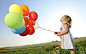 People 2560x1600 little girl balloons colorful nature