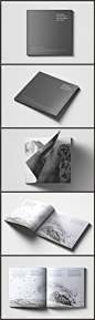 欧美创意简洁大气企业文化画册设计欣赏 黑色画册样机模板 样机素材 封面设计 方形画册PSD源文件素材