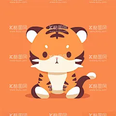小老虎图标  - 源文件下载【酷图网】小老虎图标,插画,矢量图,卡通,扁平,老虎,UI图标