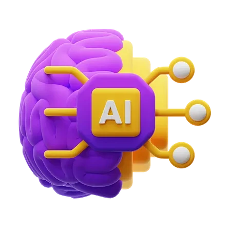 Ai Brain 3D Icon