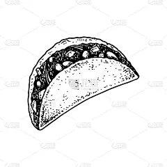 手绘墨西哥玉米饼。矢量插图在素描风格