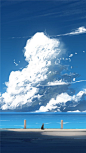 日系唯美积雨云的描绘插画素材临摹参考资料 – ACG图包网