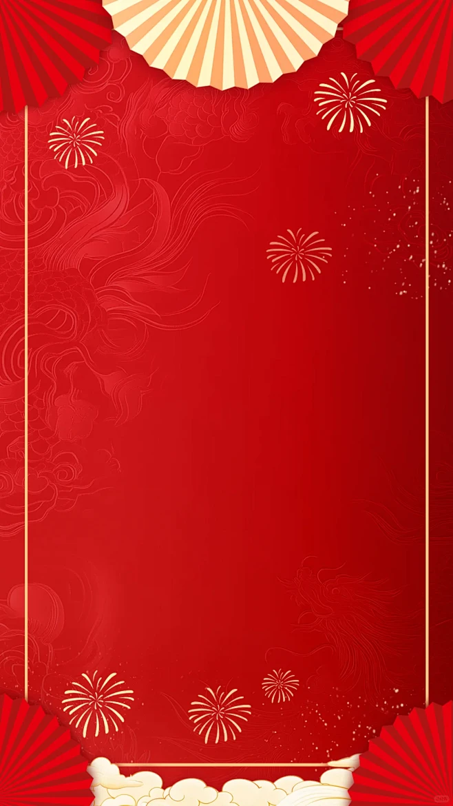 新年红色喜庆风祝福海报背景图分享 - 小红书-花瓣网