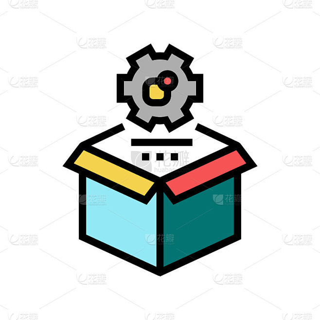 生产工艺彩色图标矢量插图