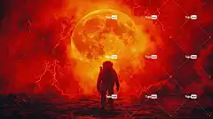 Ai产生的 宇航员 行星 自然 太阳 月亮 房间 宇宙 4K壁纸