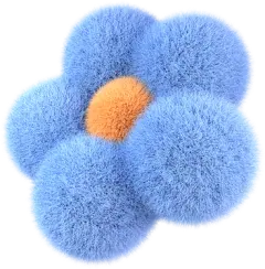 blooming daisy, fuzzy flower PNG, SVG