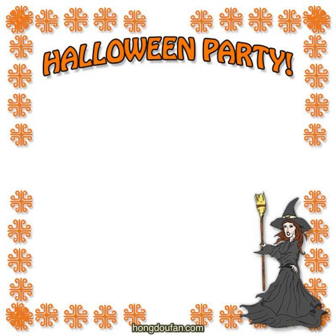 Halloween Party 带有女巫...