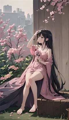 数字艺术手绘漫画风少女插画-众图网