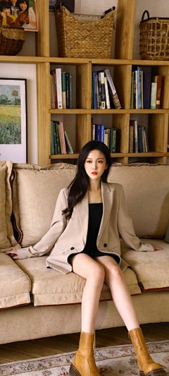 居家沙发美女曹婉瑾手机壁纸