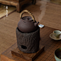 沐春堂 石肌纹铁炉 古拙老旧 不规则铸铁茶炉 功夫煮茶器炭炉子-淘宝网