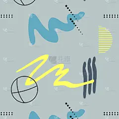 向量grunge抽象表达模式。笔触极简主义打印在灰蓝色的颜色。粉彩清新动态背景