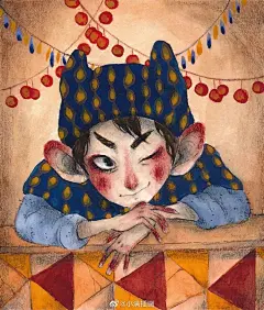 小满的插画分享
很有个性的水彩画，喜欢这个小木偶
Works by Mina chaquet #儿童插画##插画##水彩#插画超话 ​​​​