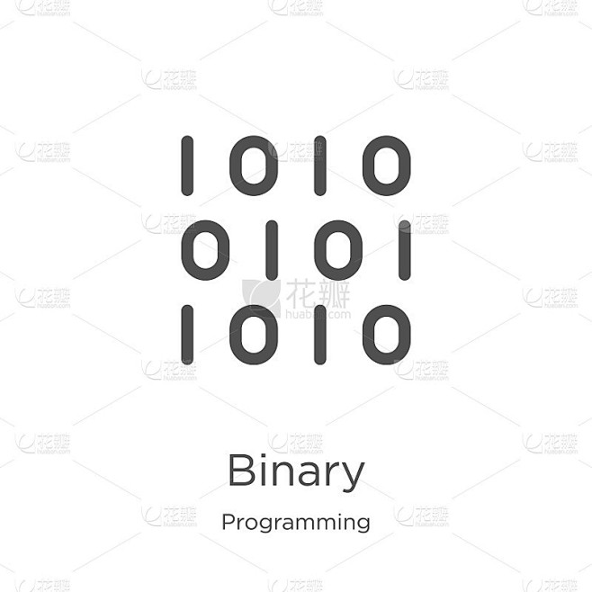 binary icon vector from programming collection. Th