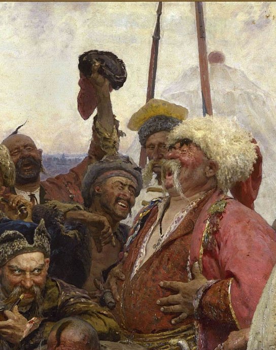 转载列宾绘画五名画查波罗什人写信给土耳其苏丹