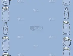 使用更少的塑料玻璃罐无缝图案。信模板。生态和零废品。走绿色生活