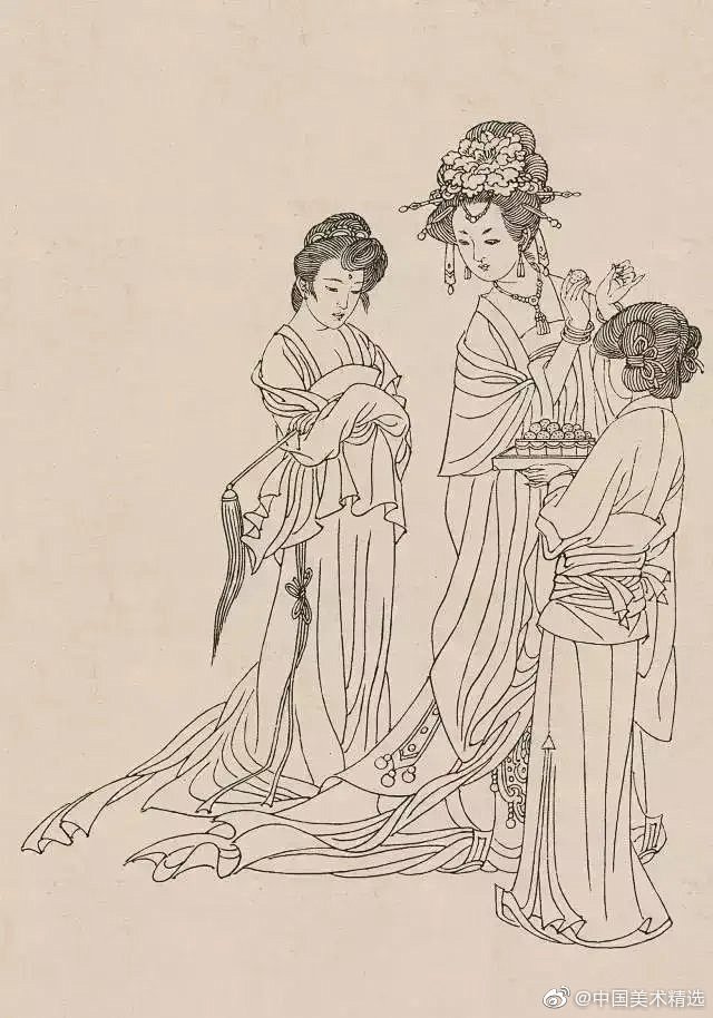 白描仕女图 ​​​​