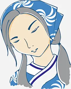 苗族姑娘免抠素材_新图网 https://ixintu.com 手绘 苗族姑娘 蓝色