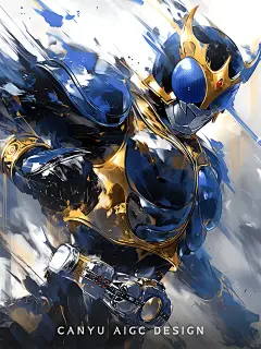 假面骑士青龙 水之战士 水墨壁纸 AIGC#111 - 小红书
