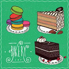 18号手绘插画甜品蛋糕华夫饼派寿司咖啡烹饪面包烘焙矢量设计素材-淘宝网